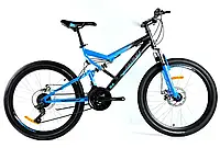 Горный велосипед 24 дюйма размер рамы 17" Azimut Scorpion GFRD Чёрно-синий