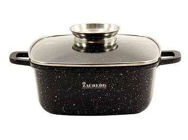 Каструля алюмінієва квадратна 4,4л МАРМУР індукц. 1224 BL ТМ ZAUBERG FG