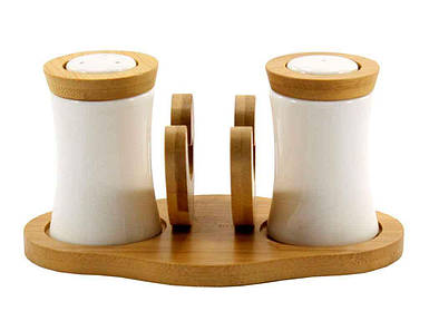 Сільничкаперечниця на дерев. підставці -серветниці PJ01823 ТМ INTEROS FG