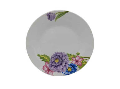 Тарілка кругла мілка №9 d=220мм Хризантема (12шт в уп.) 7731 ТМ VITOL FG