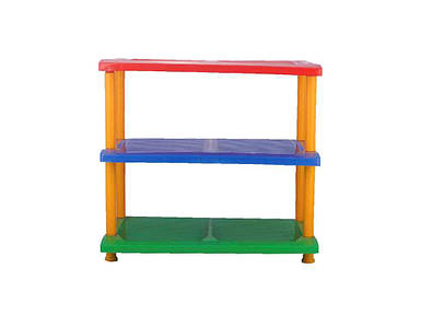 Полиця для взуття пластикова 3-х ярусна Веселка ТМ КОНСЕНСУС FG