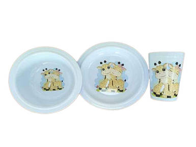 Набір 3-х пр. тарілка круглатарілка глибстакан Сонечко асорті ТМ ПОЛІМЕРБИТ FG