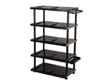 Полиця для взуття пластикова (5 полиць) 490*320*850мм чорна ТМ КОНСЕНСУС FG