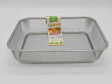 Сито нержавіюче прямокутне дрібна сітка 34*25*8 см VT6-20318 19984 ТМ VITOL FG