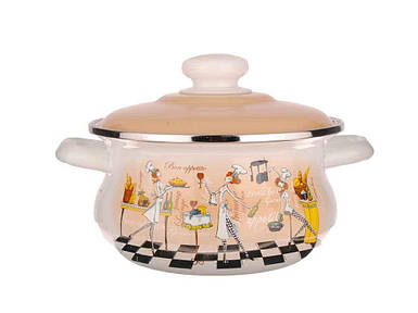 Каструля емальована 1,5л циліндрично-сферична Гурманіка (I3808) ТМ IDILIA FG