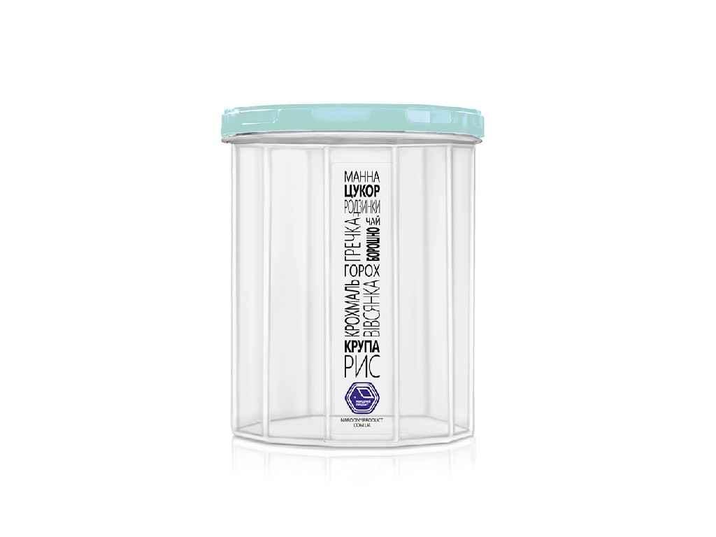Ємність для сипучих продуктів 1,0л (мятна кришка) арт.83м ТМ НАРОДНИЙ ПРОДУКТ FG