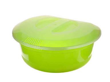 Миска пластикова 5л з кришкою та сіткою для зливу салатов ТМ КОНСЕНСУС FG