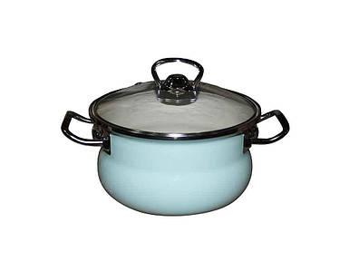 Каструля емальована 1,5л циліндрично-сферична Бірюзовий (I83808) ТМ IDILIA FG