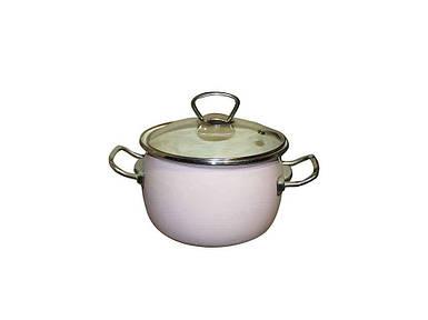 Каструля емальована 2,5л циліндрично-сферична Фламінго (I83811) ТМ IDILIA FG