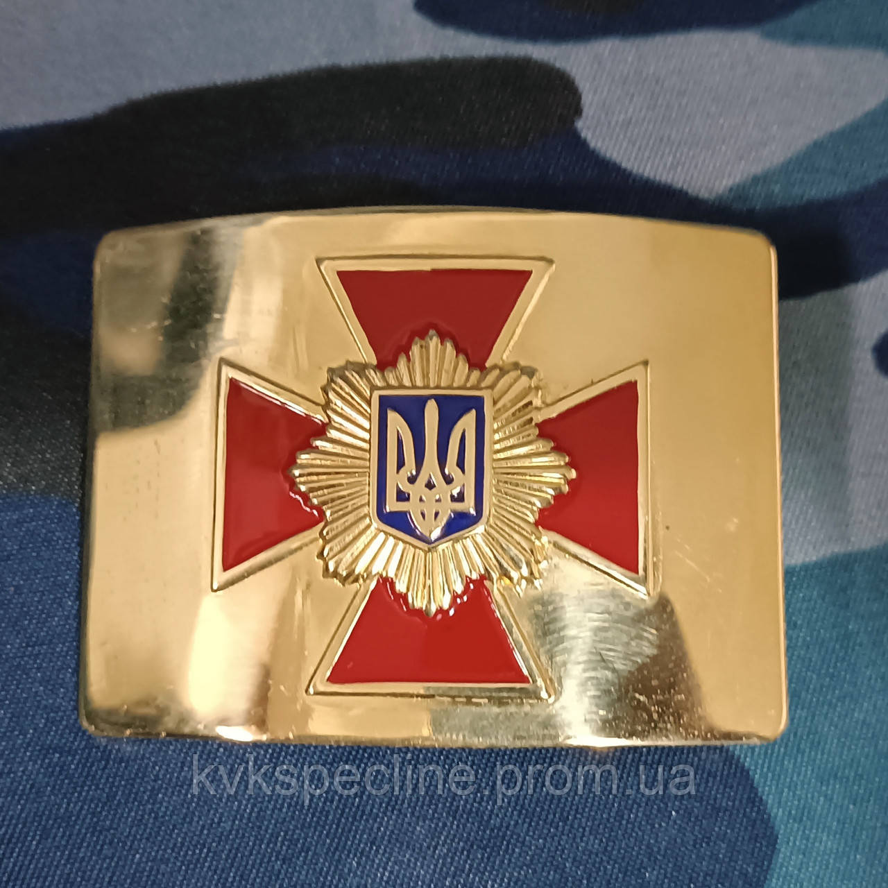 Пряжка бляха хресто-кольова латунна