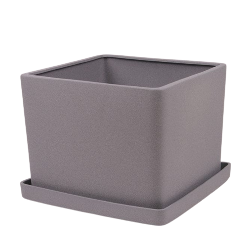 Горщик керамічний Квадрат крихта металік 13.5 л., фото 1