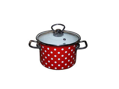 Каструля емальована 2,0л циліндрична Саксонія червона (I83110) ТМ IDILIA FG