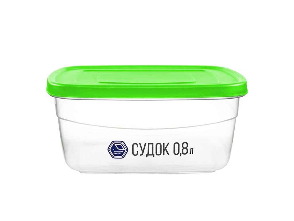 Контейнер пластиковий з кришкою 0,8л (квадратний) арт.90з ТМ НАРОДНИЙ ПРОДУКТ FG