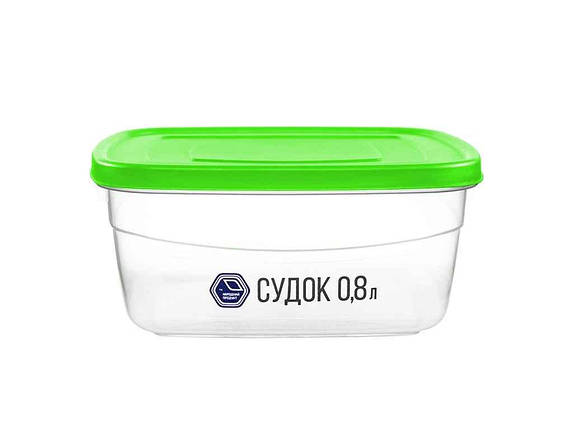 Контейнер пластиковий з кришкою 0,8л (квадратний) арт.90з ТМ НАРОДНИЙ ПРОДУКТ FG, фото 1