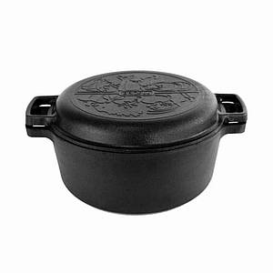 Каструля чавунна з чавунною кришкою-сковородою 4л ТМ BRIZOLL FG