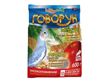 Корм для папуг Хоббі МІЛ /Говорун медіум для сер. (пакет) 600 г ТМ O.L.KAR FG