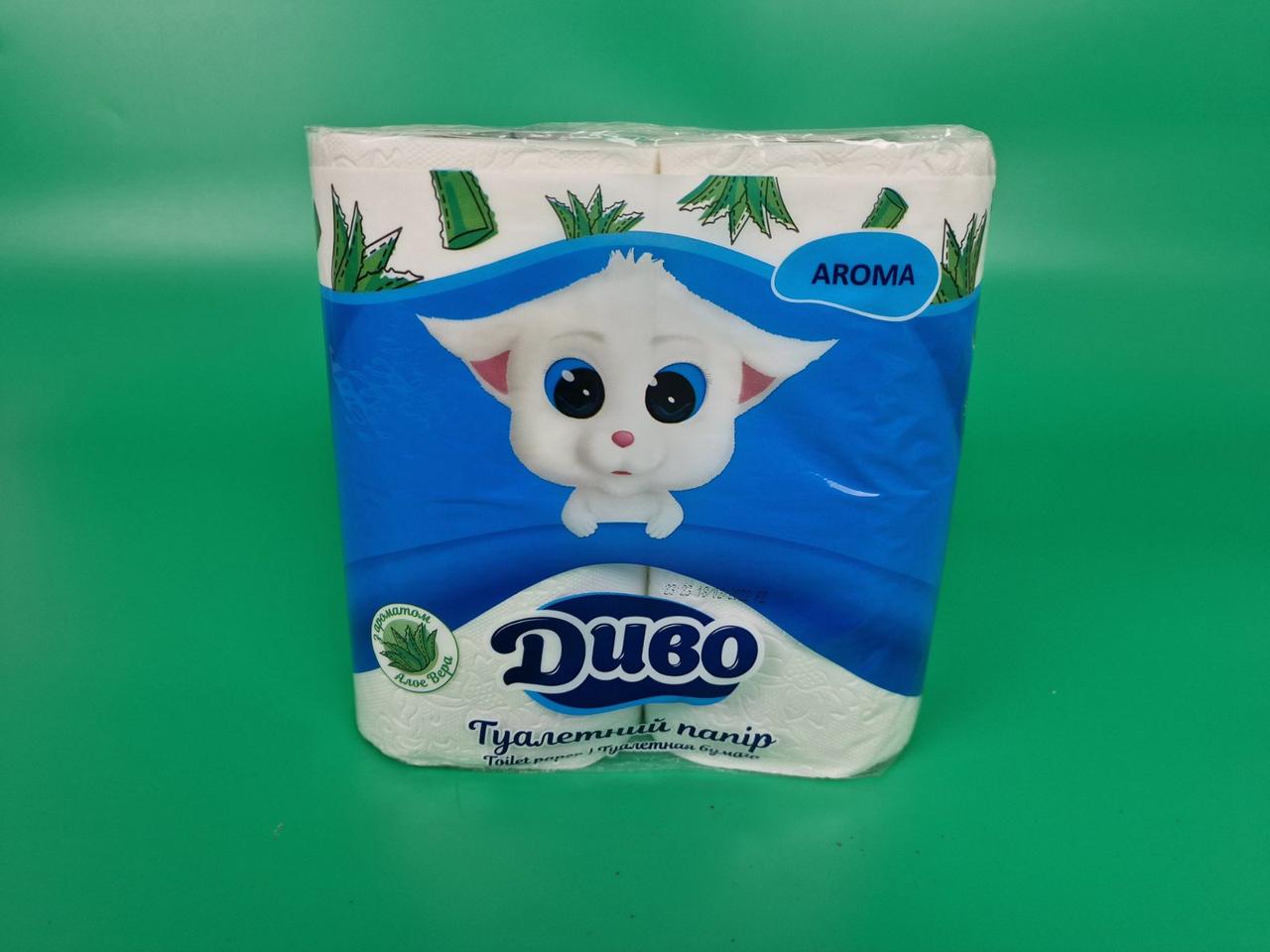 Папір туалетний білий з ароматом алое (а4) Диво (1 пачка), фото 1