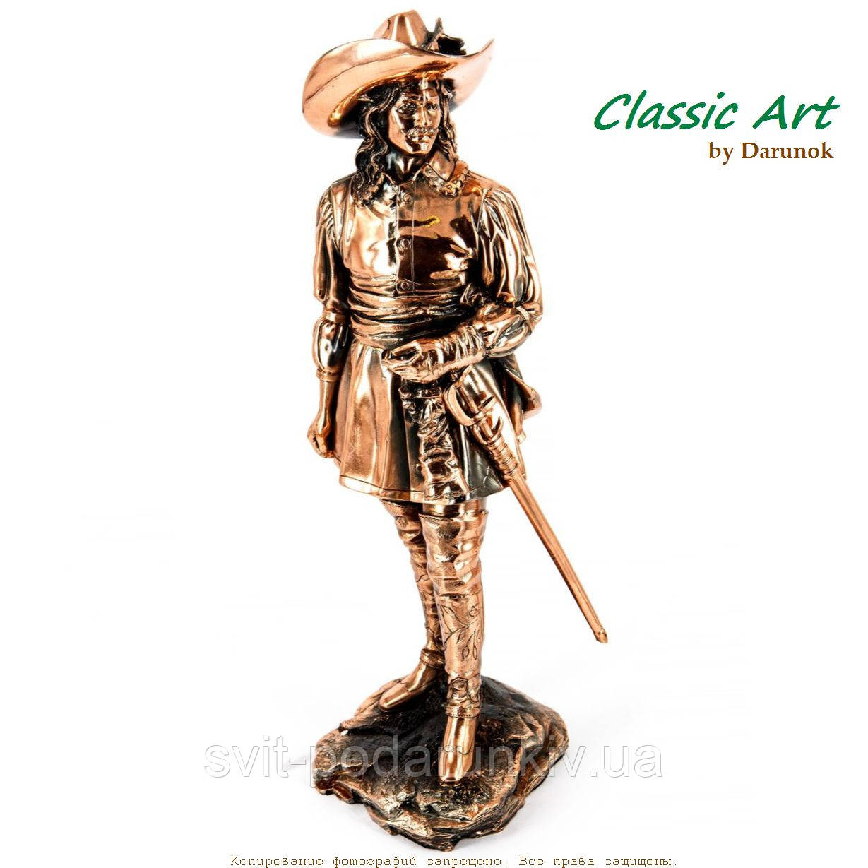 Статуетка воїна мушкетера зі шпагою з мідним напиленням TS762, фото 1