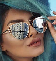 Очки солнцезащитные стильные унисекс зеркальные стекла