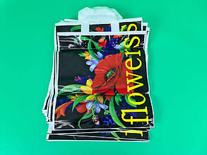 Пакет 32,5*35 петльова ручка Квіти Комсерв (25 шт.)