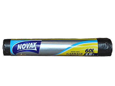 Пакети для сміття 60л/15шт 0342 ТМ NOVAX FG