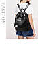 Жіночий рюкзак чорний  прогулягковий з брелком, фото 4