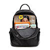 Жіночий рюкзак чорний  прогулягковий з брелком, фото 3