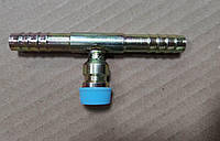 Фітинг сталевий №8 сполучний з антикорозійною обробкою із сервісним клапаном R134