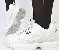 Женские кроссовки белые Fila Disruptor 2 White. Весенние кроссовки для женщин белые Фила Дисраптор 2
