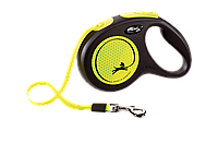 Поводок-рулетка Flexi Neon M Лента 5 м 25 кг Желтый