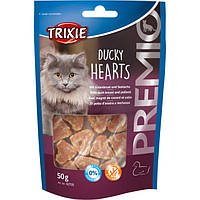 Лакомство для кошек Trixie PREMIO Hearts 50 г. с уткой и рыбой Кормовая добавка для котов с мясом