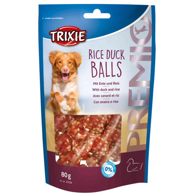 Ласощі для собак Trixie PREMIO Rice Duck Balls 80 г з качкою ласощі для дресирування собак триксі - фото 2 - id-p1646363371