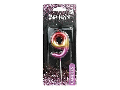 Свичка для торта 9 РАЙДУЖНА 6 см. 866069 ТМ PELICAN FG