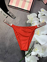 Красные трусики Виктория Сикрет | Женские трусики бразилиана Victoria s Secret