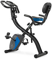Велотренажер магнітний Hop-Sport HS-3010X Grix X-Bike з еспандерами чорно-синій
