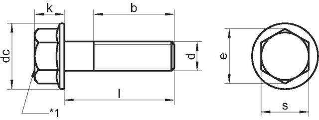 схема болта с фланцем