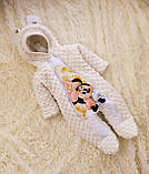 Яскравий весняний комплект на виписку з пологового будинку для дівчаток Мікі Маус ШкодаМода Молочний, фото 5