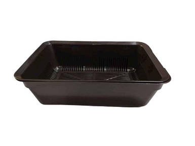 Туалет котячий (для котів/собак) глибокий з сіткою 40х28х12см Коричневий ТМ ZOO SET FG