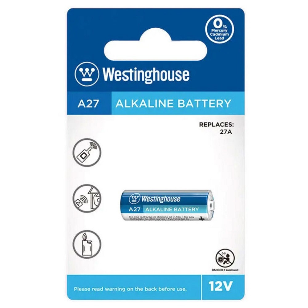 Батарейка високовольтна Westinghouse А27, MN27, EL812, Alkaline, 12V, блістер 1 шт.
