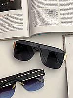 Модные, цельные градиентные цветные солнцезащитные очки, Черные