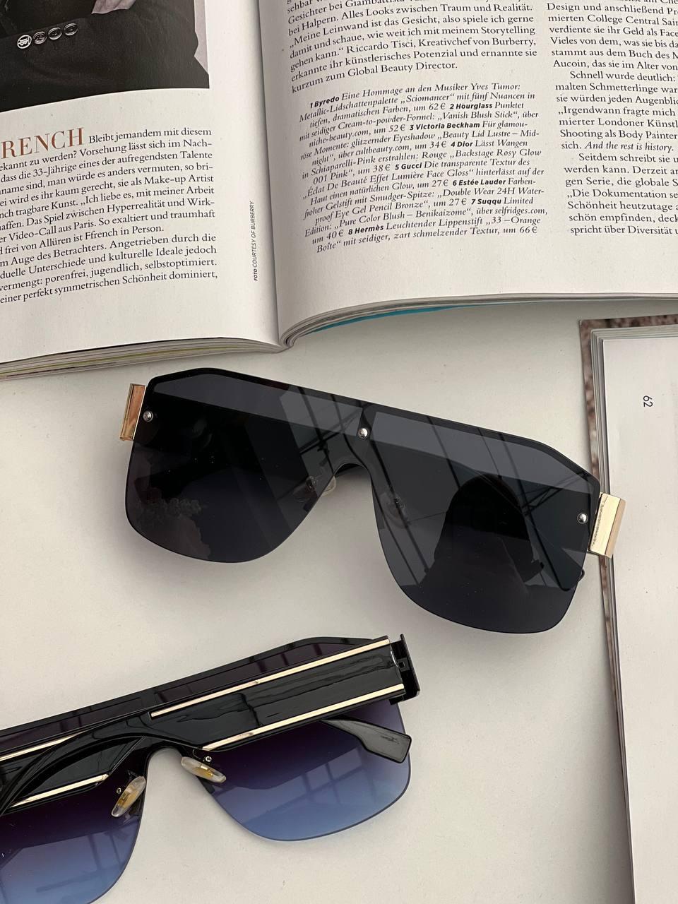 Модные, цельные градиентные цветные солнцезащитные очки, Черные (ID ...