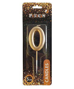 Свичка для торта 0 ЗОЛОТО 5 см. 865010 ТМ PELICAN FG