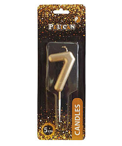 Свичка для торта 7 ЗОЛОТО 5 см. 865017 ТМ PELICAN FG