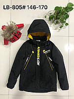 Демисезонная куртка юниор НАДПИСЬ для мальчика 11-15 лет,цвет черный