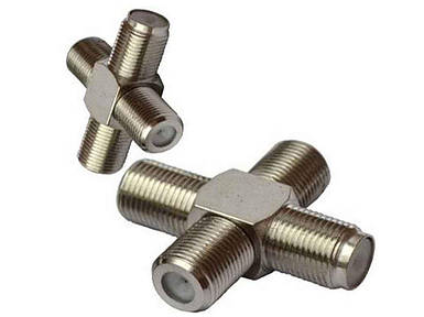 Перехідник телевізійний хрестовий 4гнізда латунь ТМ КИТАЙ FG