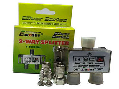 Спліттер 2ТB в коробці F розєми 3шт ТМ EUROSKY FG
