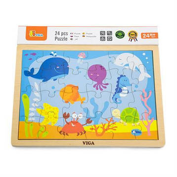 Дерев'яний пазл Viga Toys Океан, 24 деталі (50200), фото 1