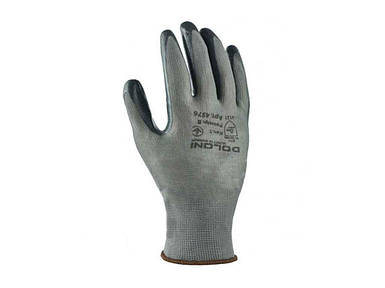 Перчатки робочі 4576 сірий нейлон (сірий нітрил/частковий облив) 8р. ТМ DOLONI FG