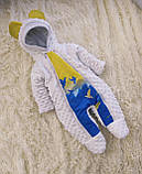 Яскравий весняний комплект на виписку з пологового будинку для новонароджених малюків ШкодаМода Білий, фото 5