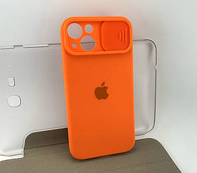 Чохол на iPhone 13 накладка бампер SLIDER Silicone Case Full силіконовий original жовтогарячий